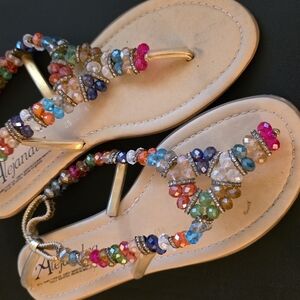 Multicolor Beaded Sandals